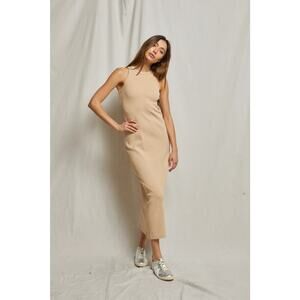 perfectwhitetee Tan Midi Dress